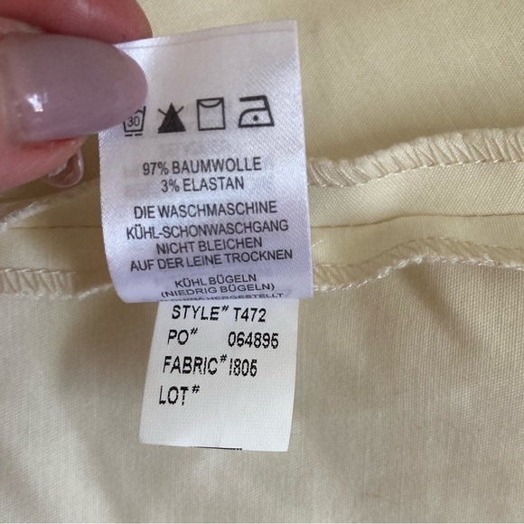 Maison Cinqcent Pleated Balloon Sleeve Top NWOT V Neck Cotton - Picture 7 of 12